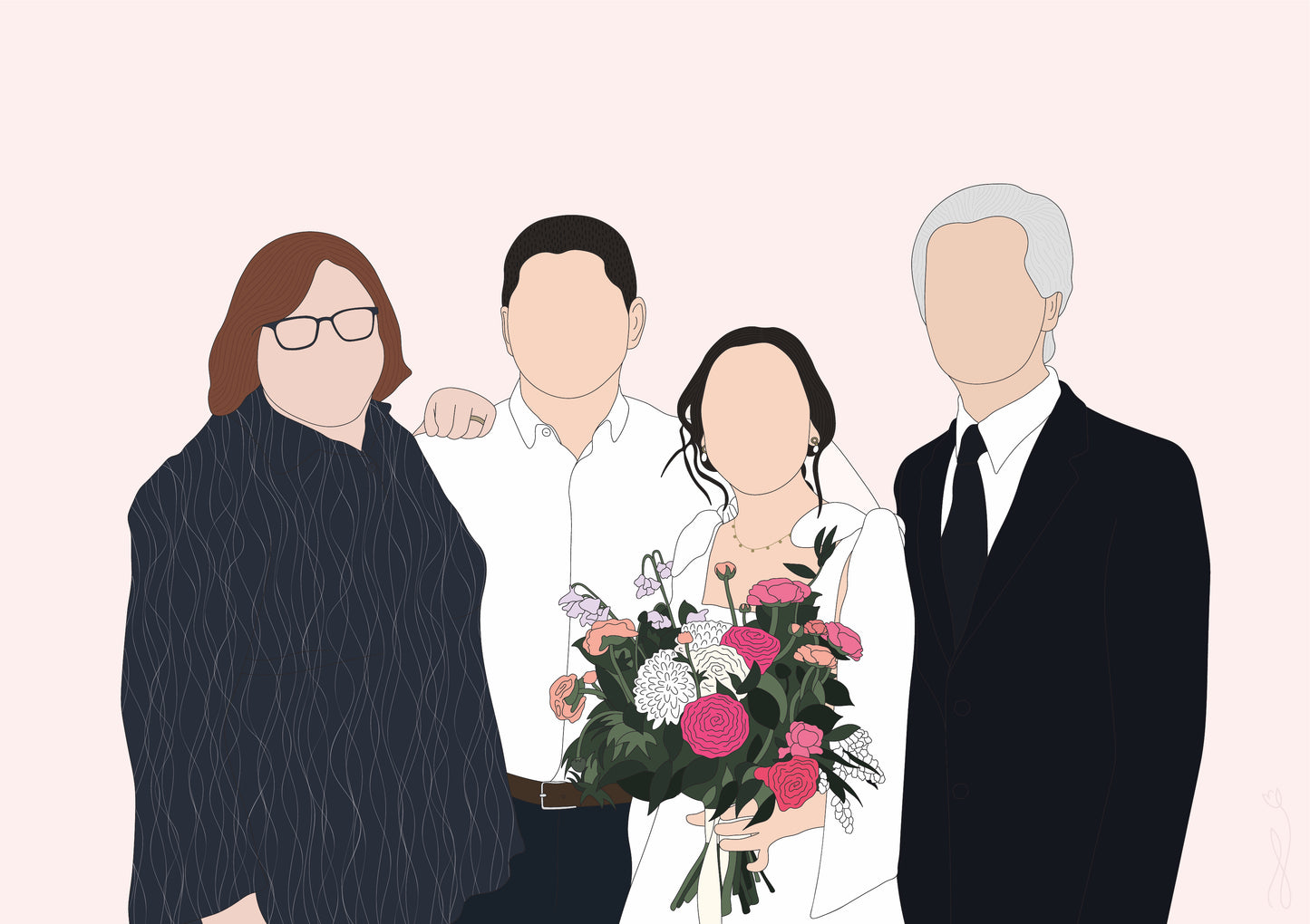 Custom Digital Artwork - 4 People