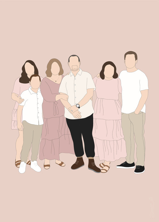 Custom Digital Artwork - 6 People