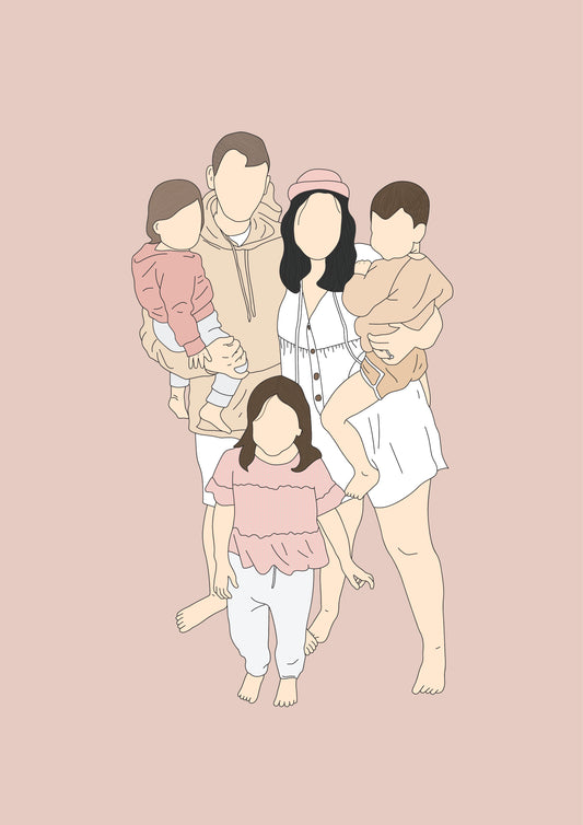 Custom Digital Artwork - 5 People